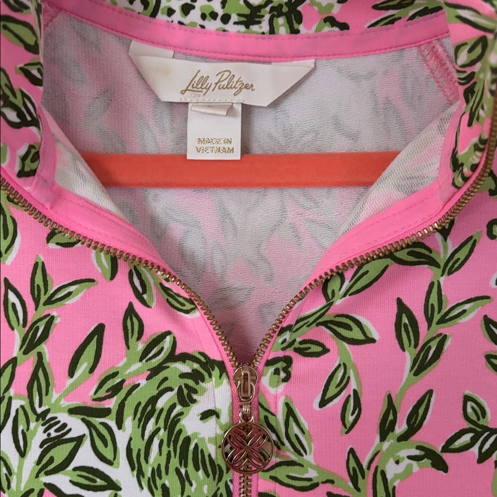 LIlly Pulitzer Rousseau Pink Mane 1/4 zip - Picture 4 of 6